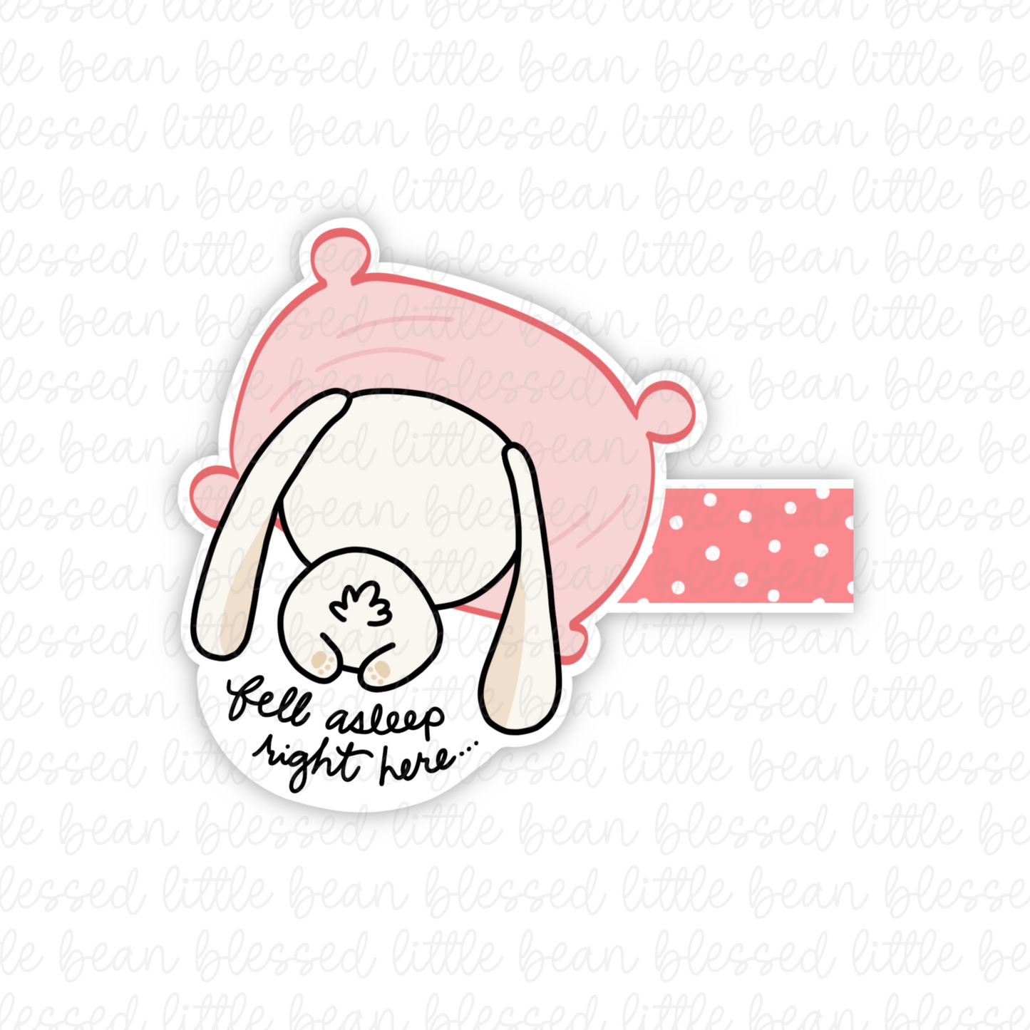 Fell Asleep Right Here Bunny (side - magnetic bookmark)