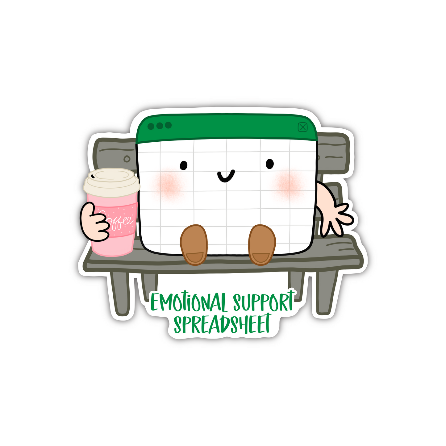 Emotional Support Spreadsheet Coffee (sticker)