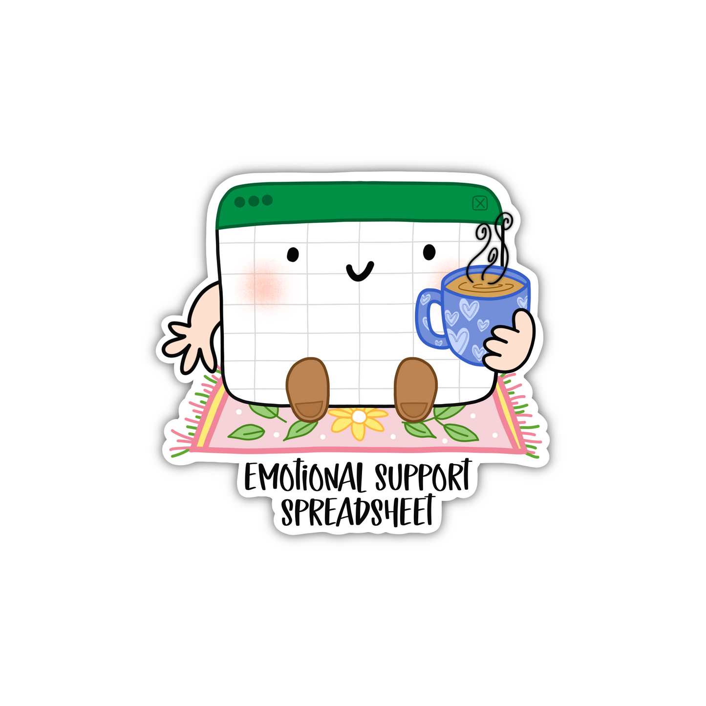Emotional Support Spreadsheet Rug (sticker)