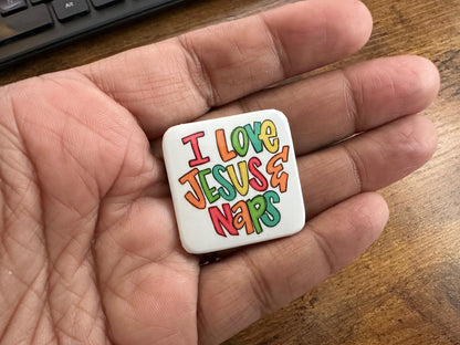 I Love Jesus & Naps Button