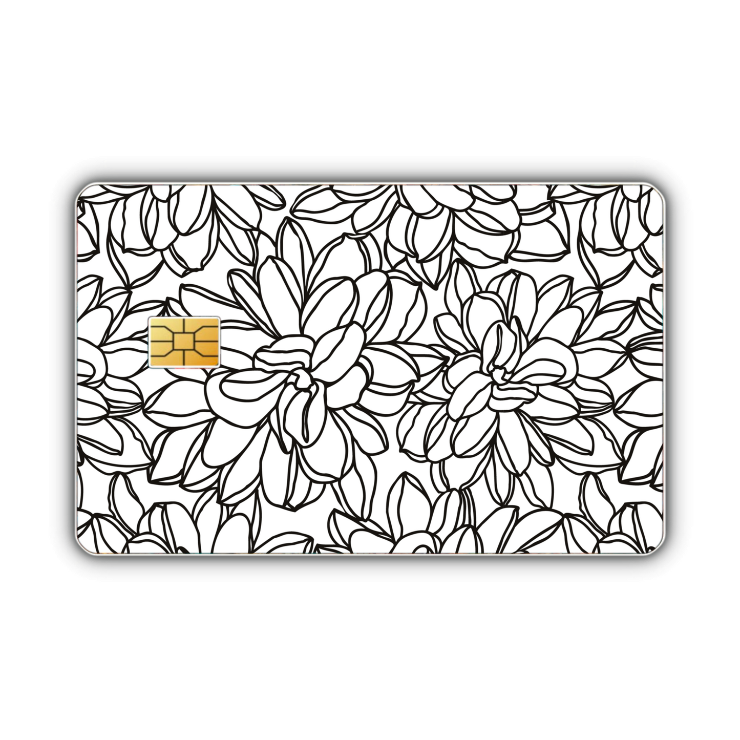 Black Flower Doodle (debit card skin)