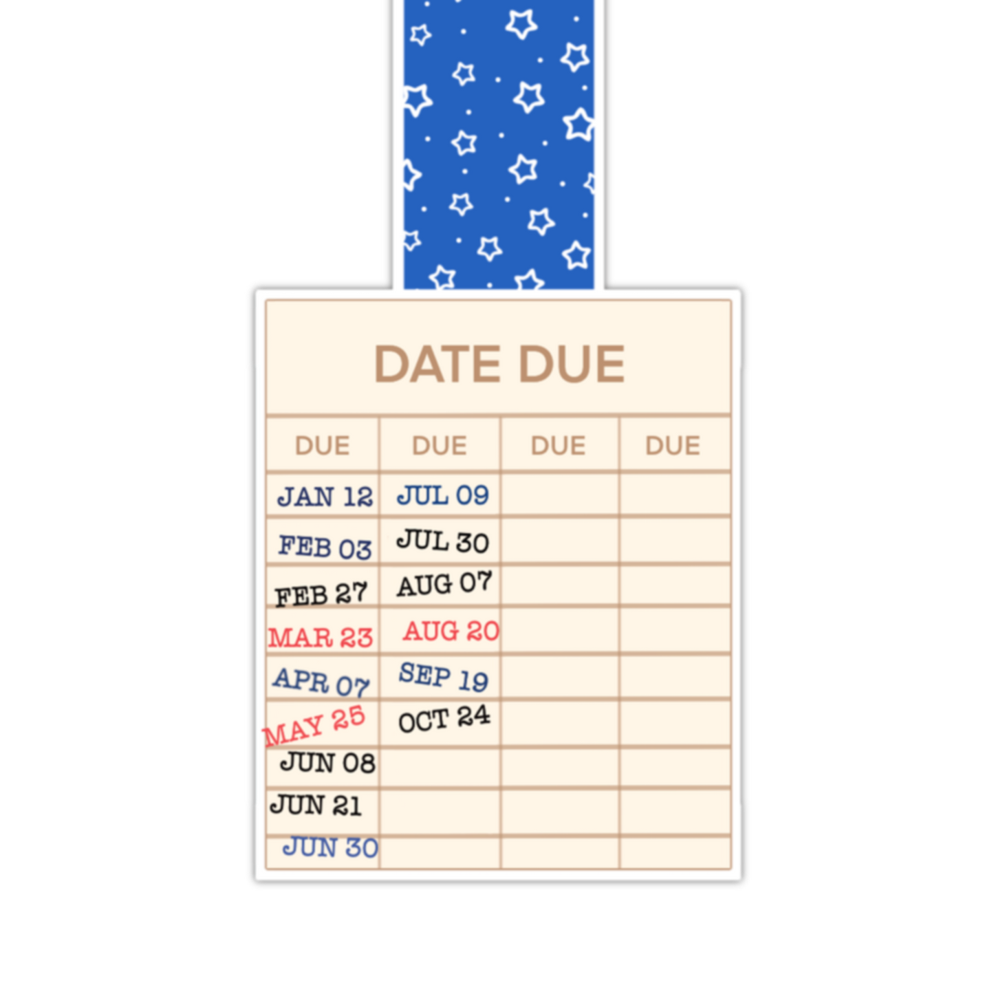 Library Checkout Card (magnetic bookmark)