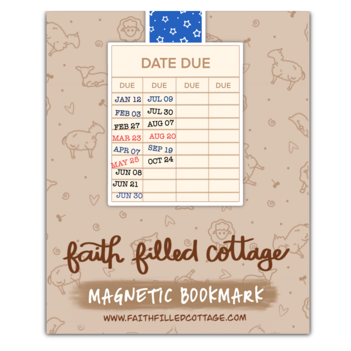 Library Checkout Card (magnetic bookmark)