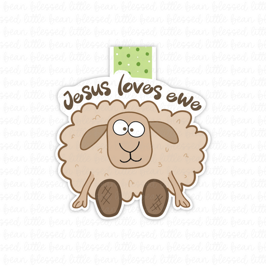 Jesus Loves Ewe (magnetic bookmark)