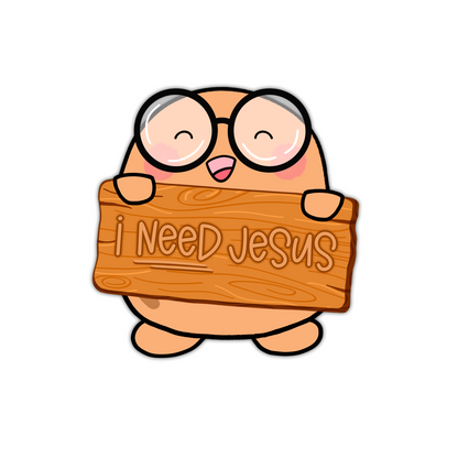 I Need Jesus Wood Sign Beanjamin (acrylic magnet)