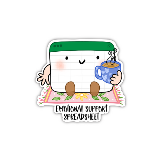 Emotional Support Spreadsheet Rug (sticker)