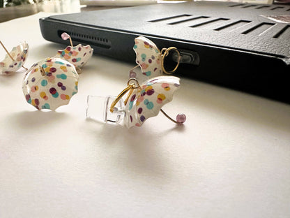 Polka Dots Umbrella (phone charm/dust plug)