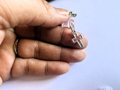 Petite Silver Cross (phone charm/dust plug)