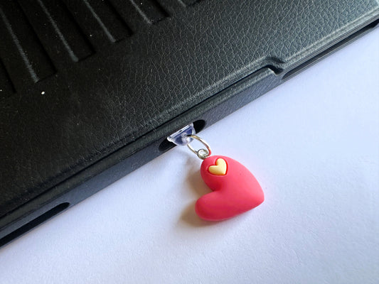 Pink Double Heart (phone charm/dust plug)