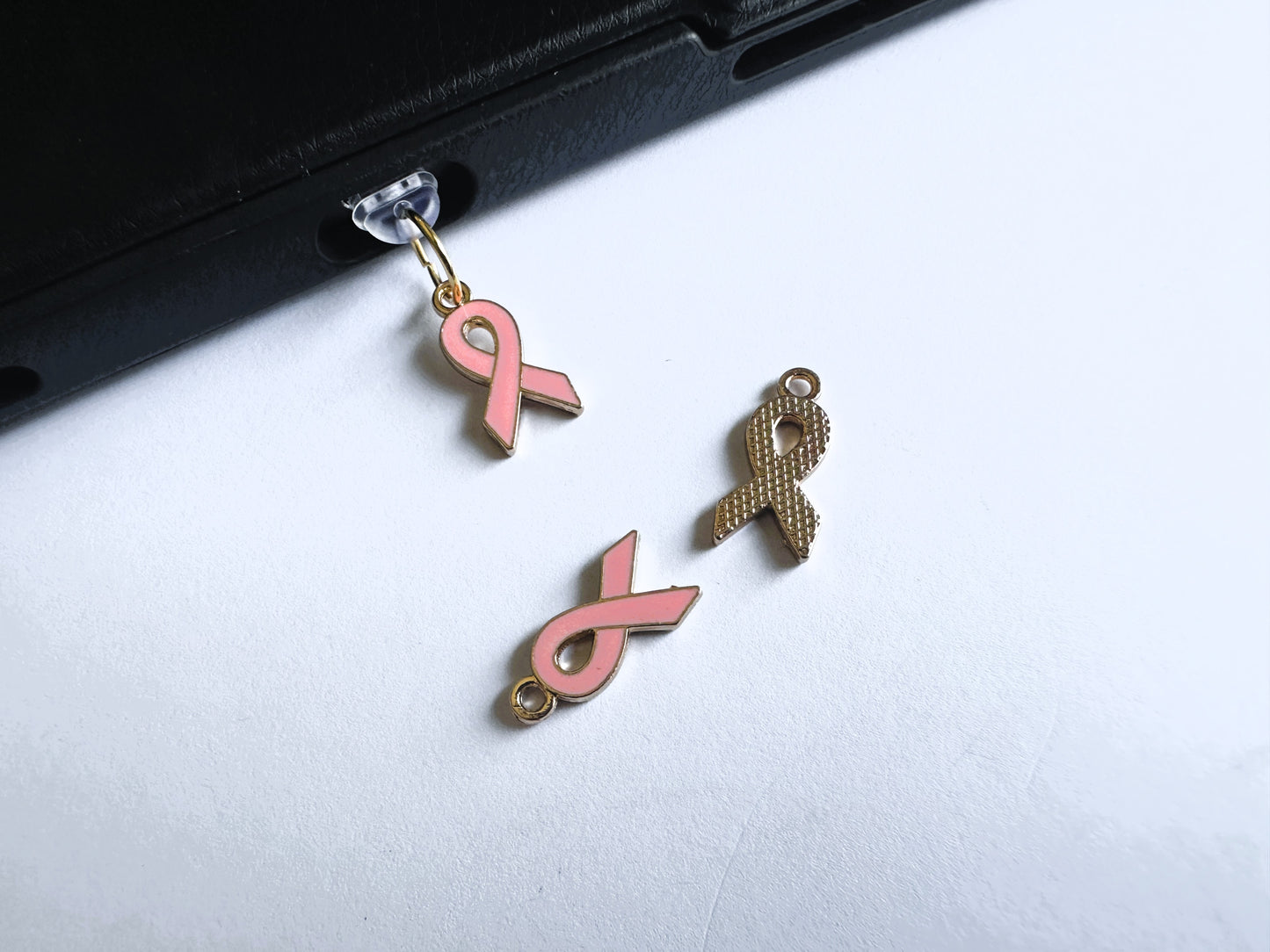 Breast Cancer Ribbon (phone charm/dust plug)