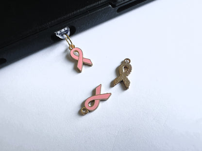 Breast Cancer Ribbon (phone charm/dust plug)