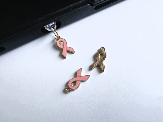 Breast Cancer Ribbon (phone charm/dust plug)