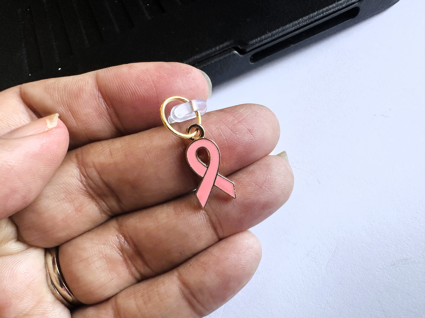 Breast Cancer Ribbon (phone charm/dust plug)