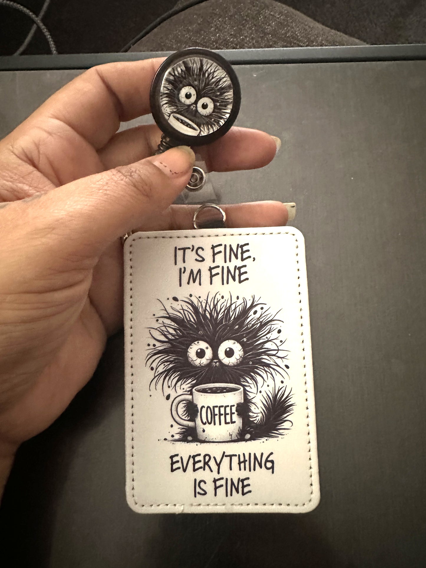 It's Fine Kitty (badge holder)