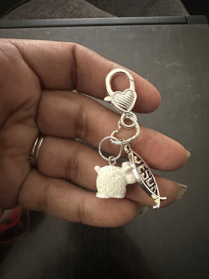 Sheep & Ichthus (badge charm)