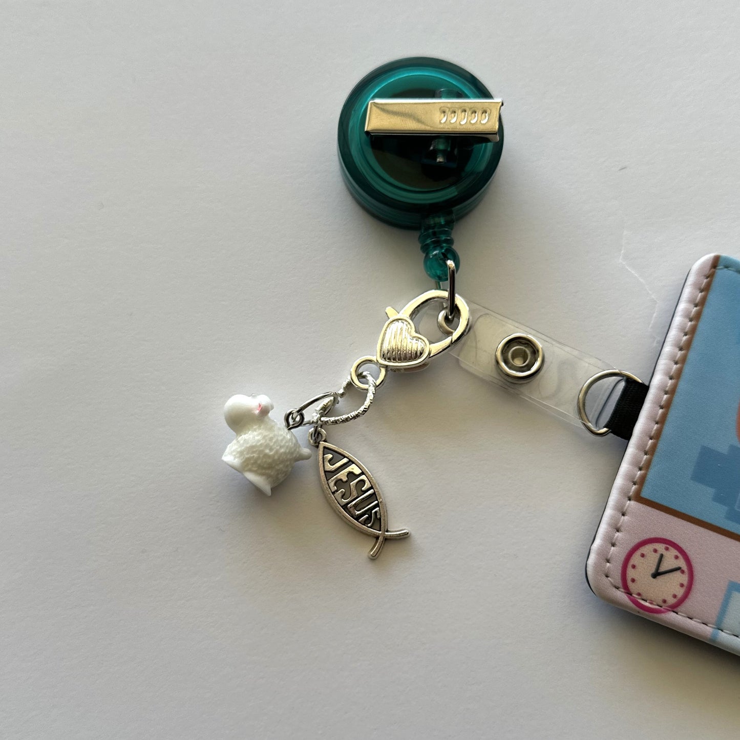 Sheep & Ichthus (badge charm)