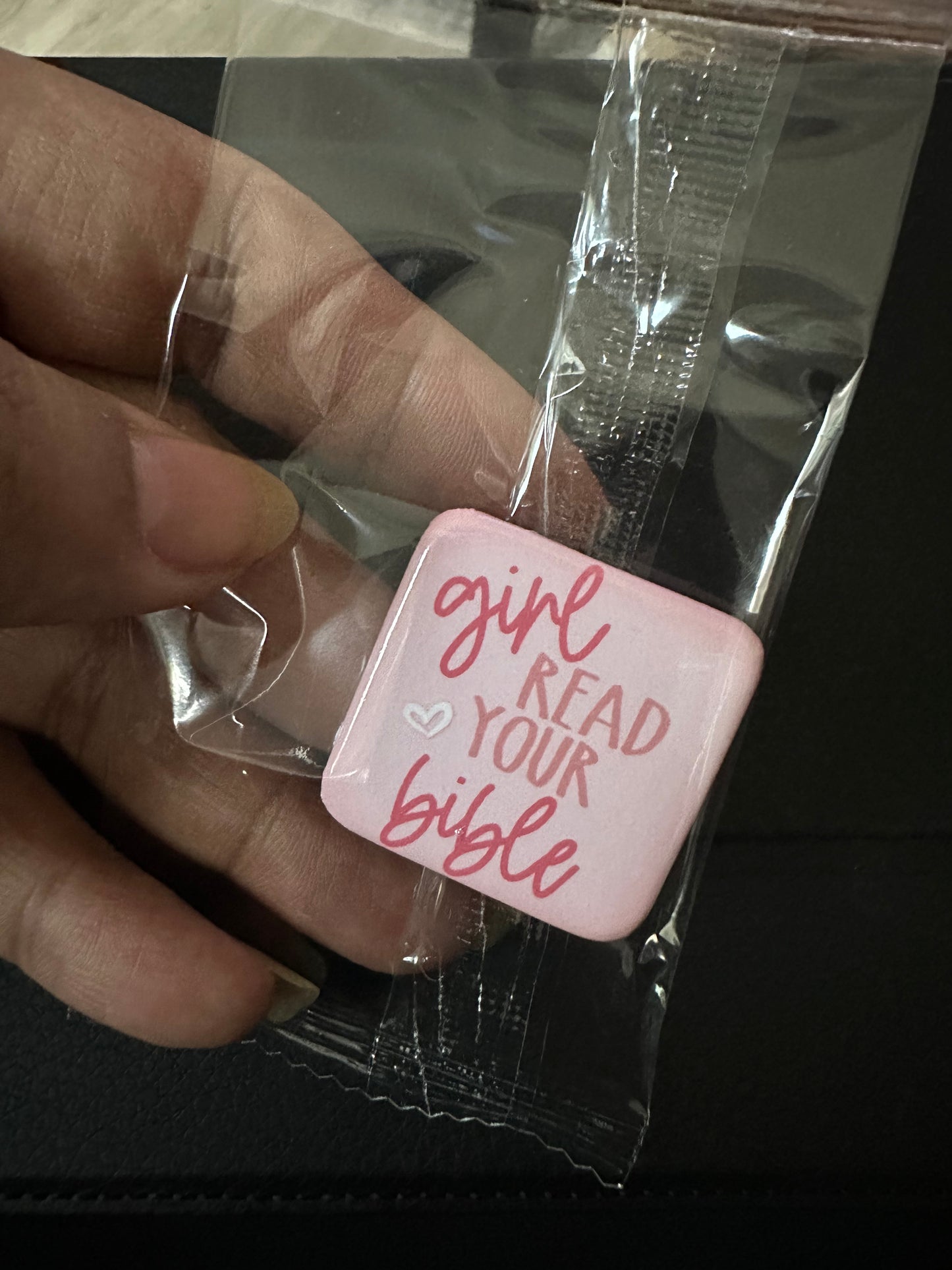 Girl Read Your Bible Button