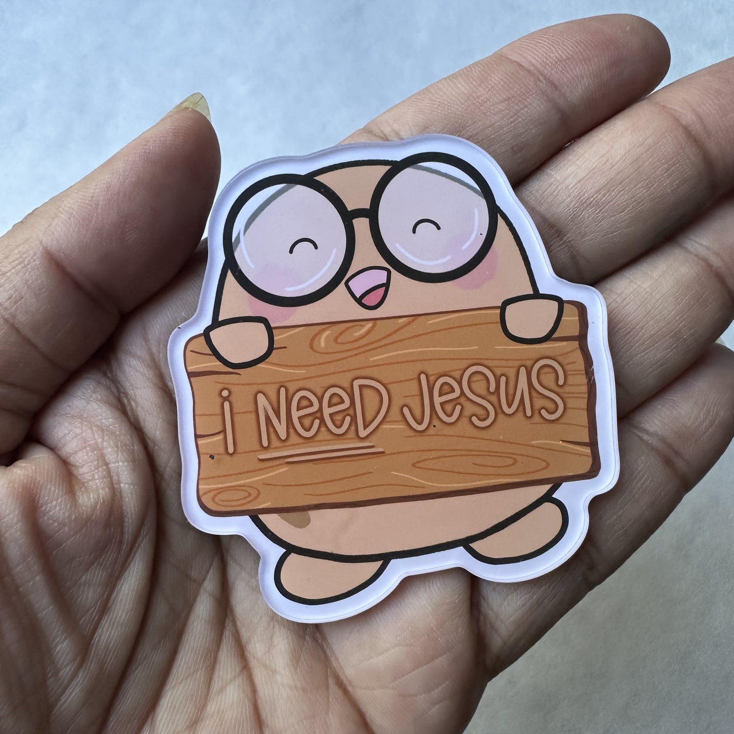 I Need Jesus Wood Sign Beanjamin (acrylic magnet)