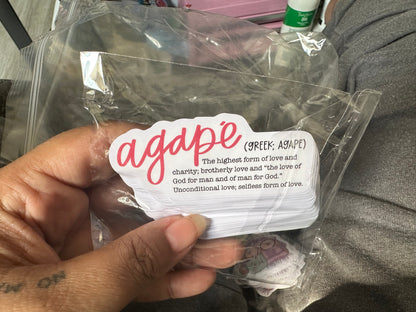 AGAPE definition (sticker)