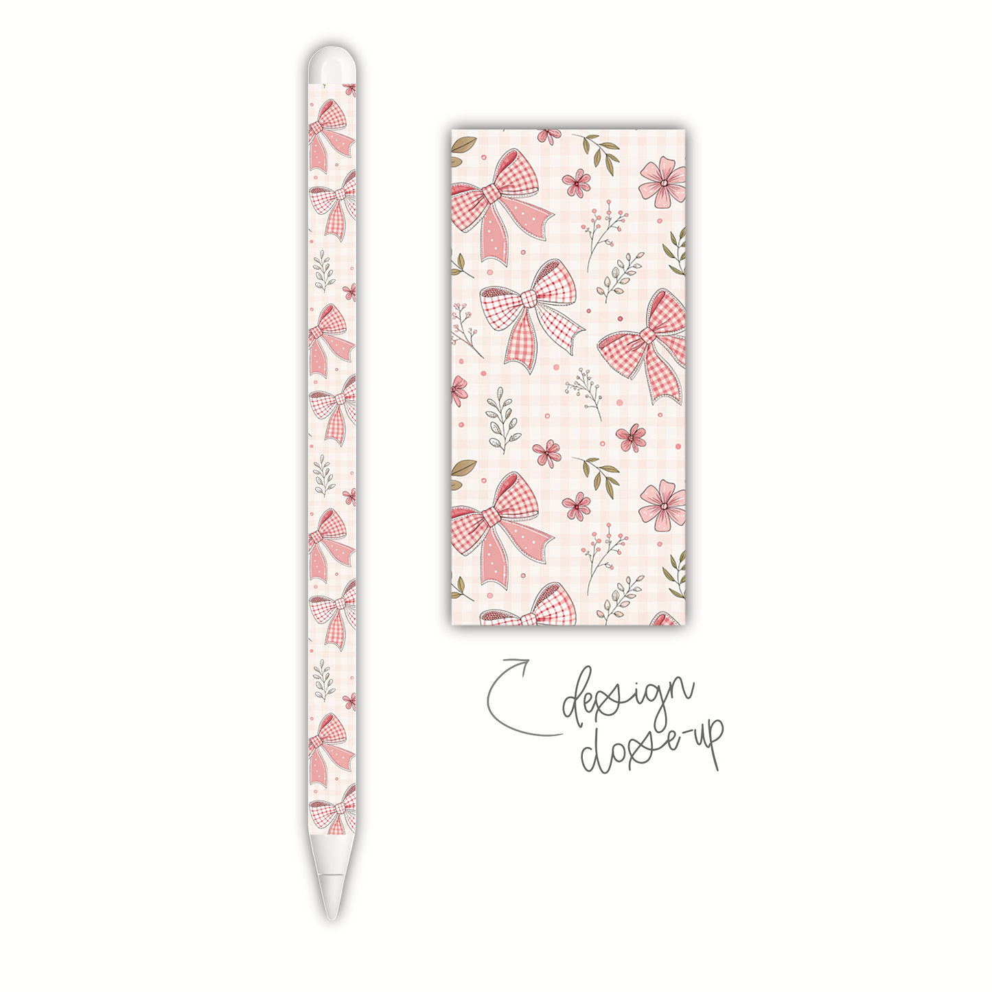 Pink Plaid Bows (apple pencil skin)