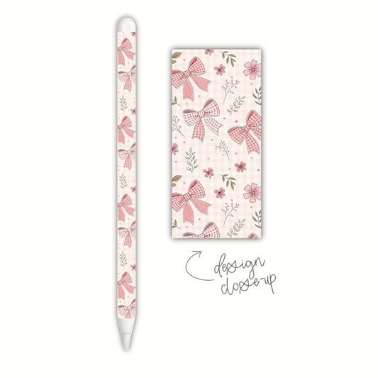 Pink Plaid Bows (apple pencil skin)