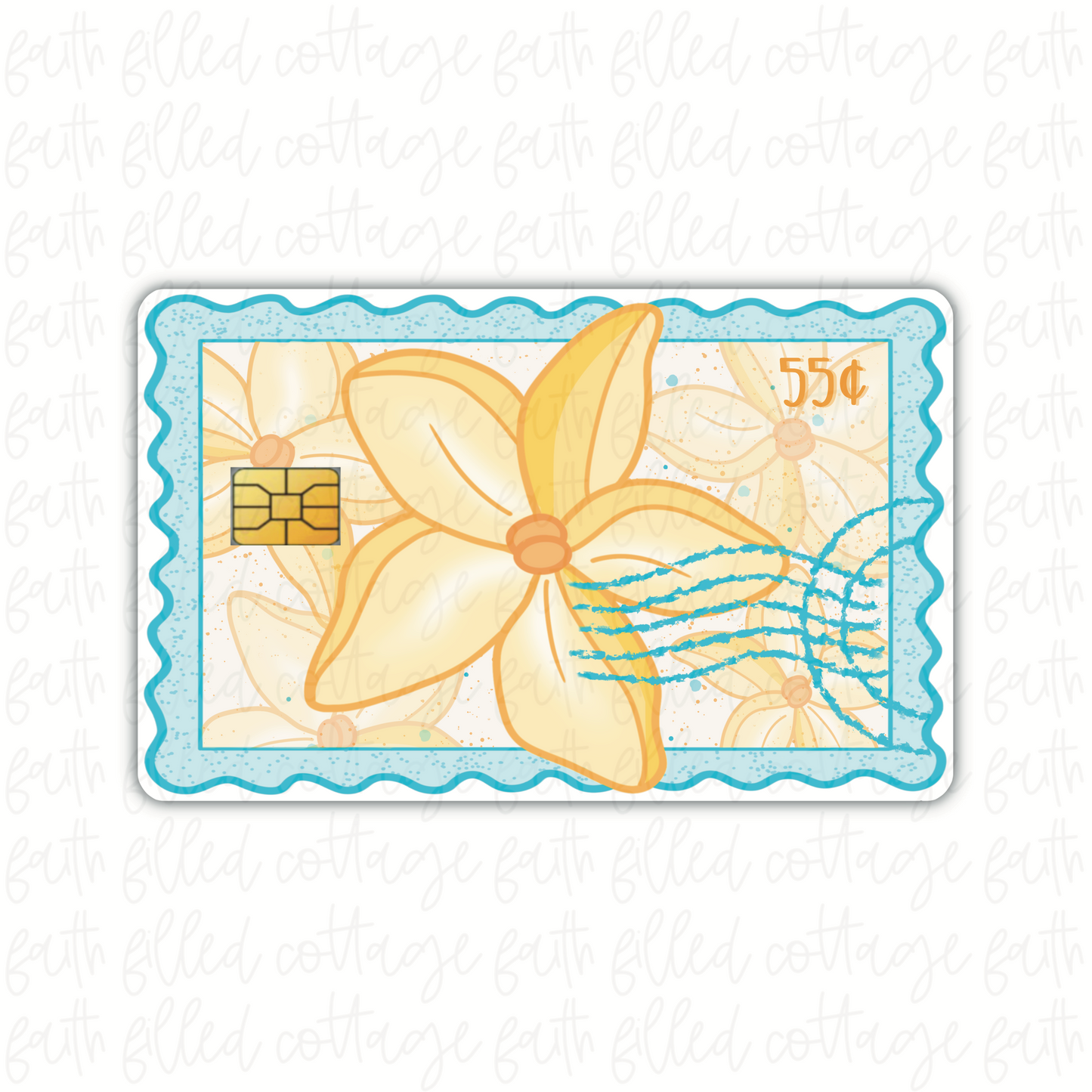 Plumeria Yellow Stamp (debit card skin)