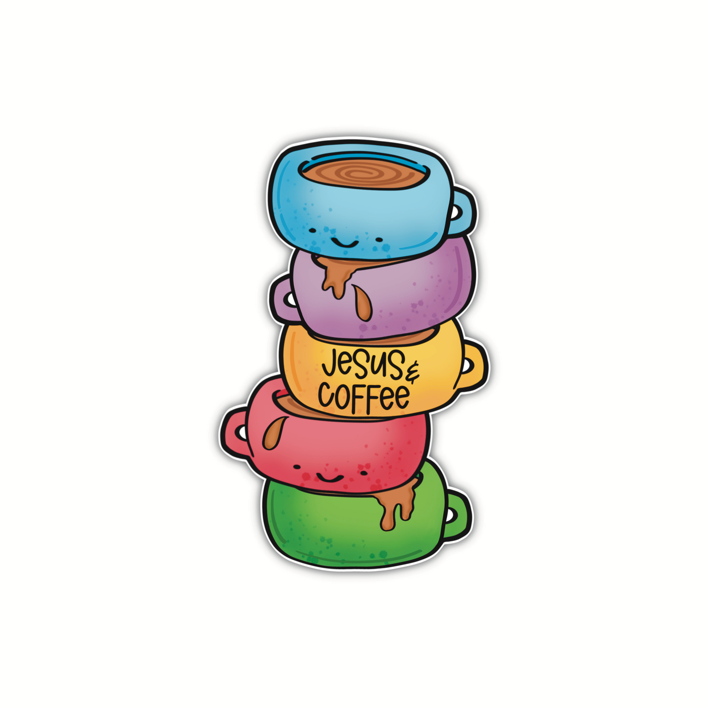 Coffee Cup Stack (sticker)