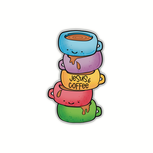 Coffee Cup Stack (sticker)
