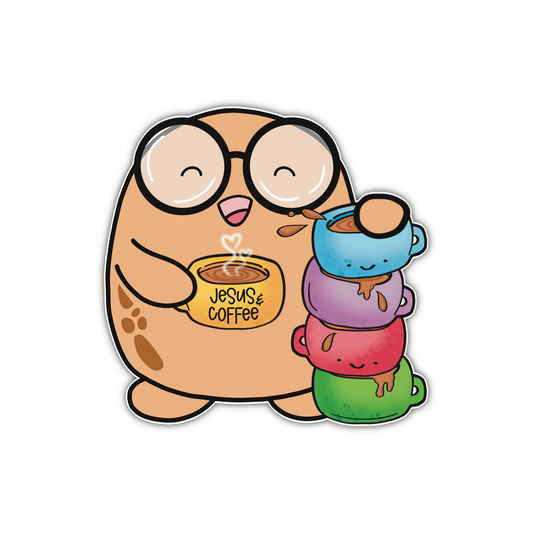 Coffee Cup Stack Beanjamin (sticker)
