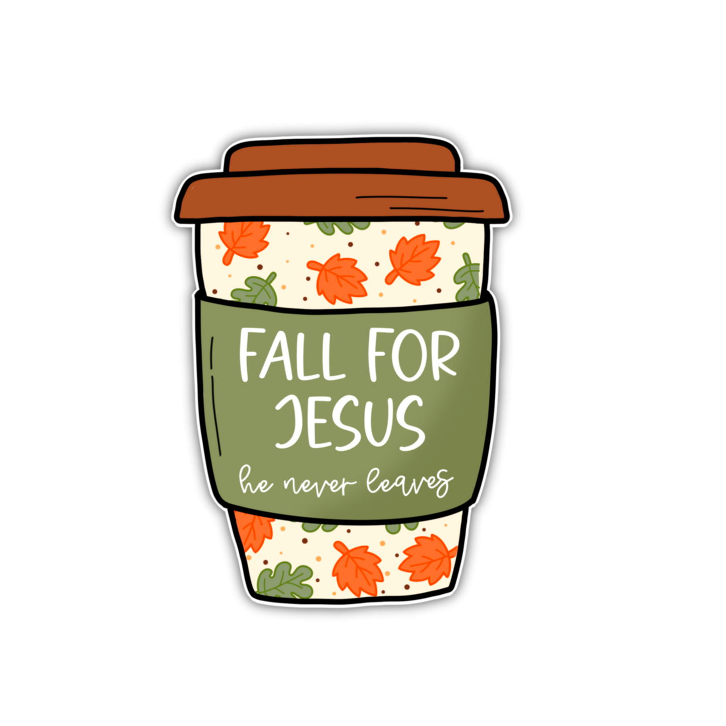 Fall For Jesus Coffee Cup (sticker)
