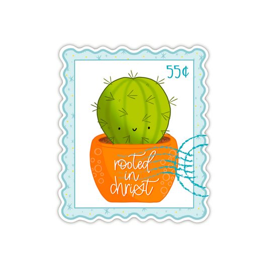 Rooted In Christ Stamp Sticker