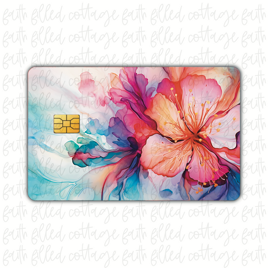 Watercolor Hibiscus [3] (debit card skin)