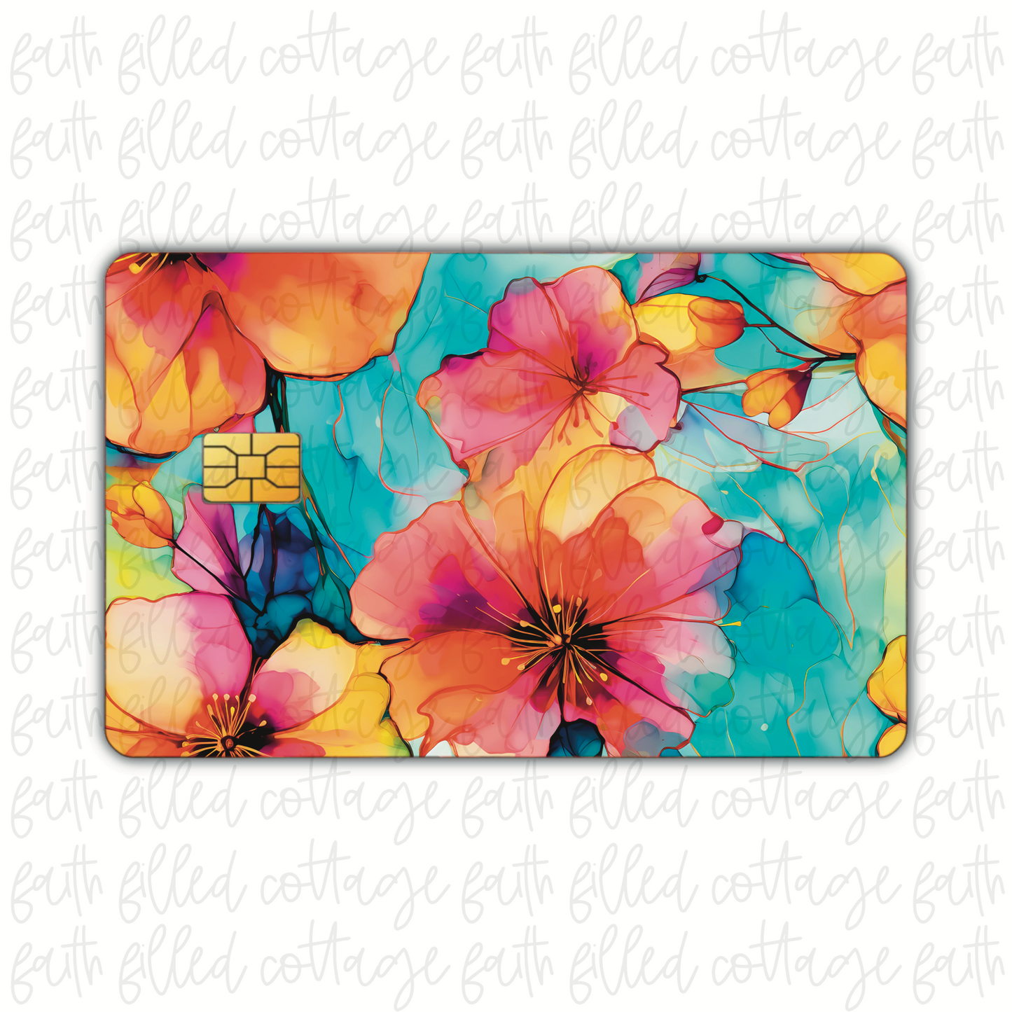 Watercolor Hibiscus [3] (debit card skin)
