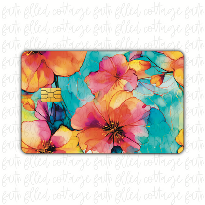 Watercolor Hibiscus [3] (debit card skin)