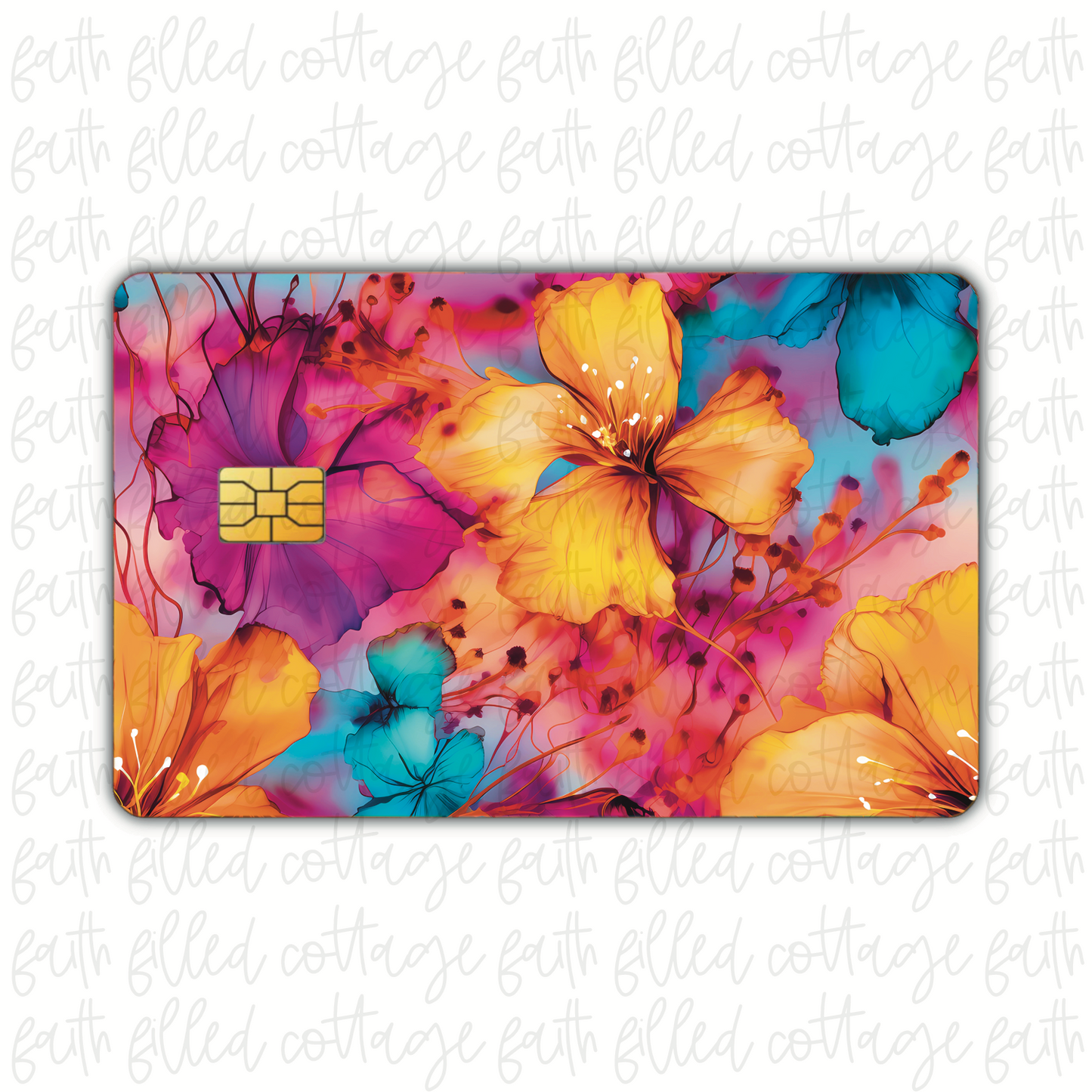 Watercolor Hibiscus [3] (debit card skin)