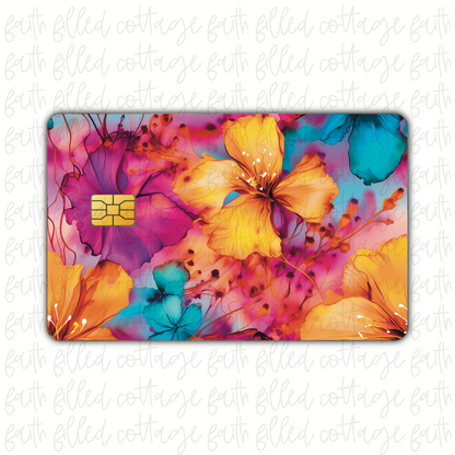 Watercolor Hibiscus [3] (debit card skin)