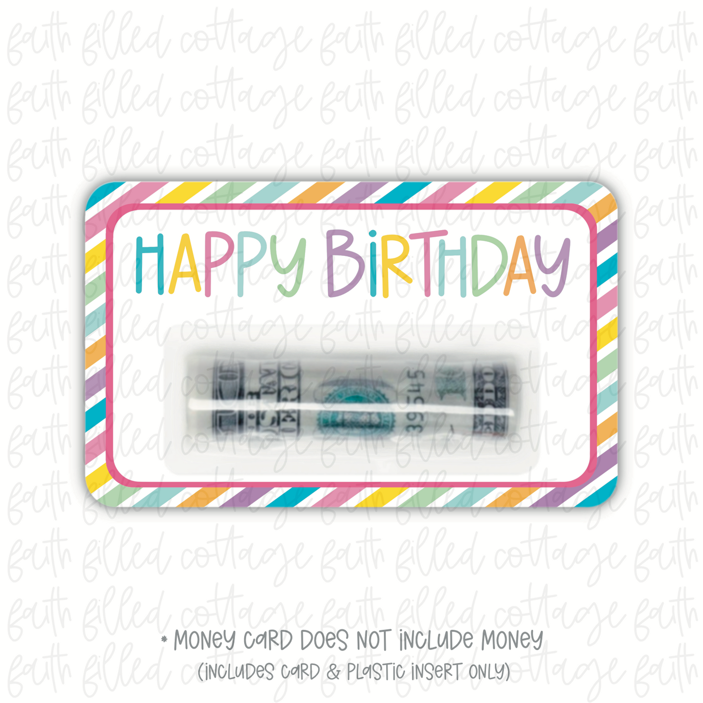 Happy Birthday Stripes (money holder)