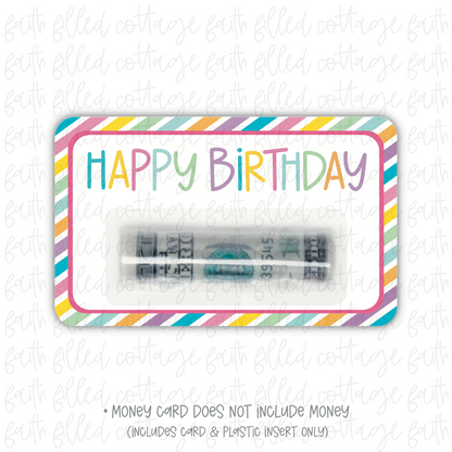 Happy Birthday Stripes (money holder)