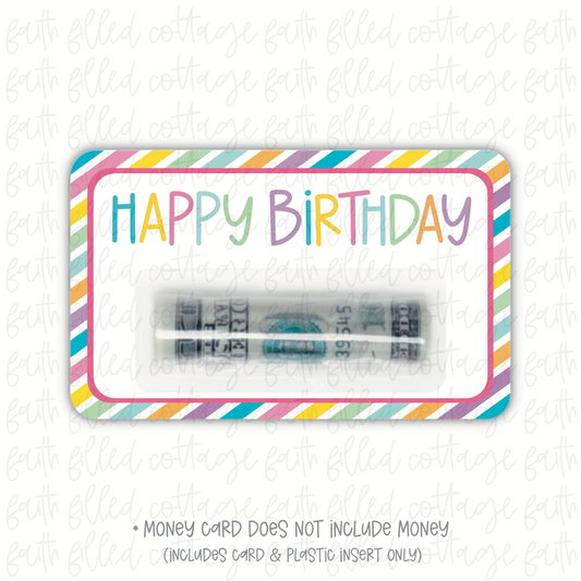 Happy Birthday Stripes (money holder)
