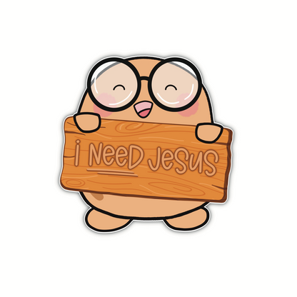 I Need Jesus Beanjamin (sticker)