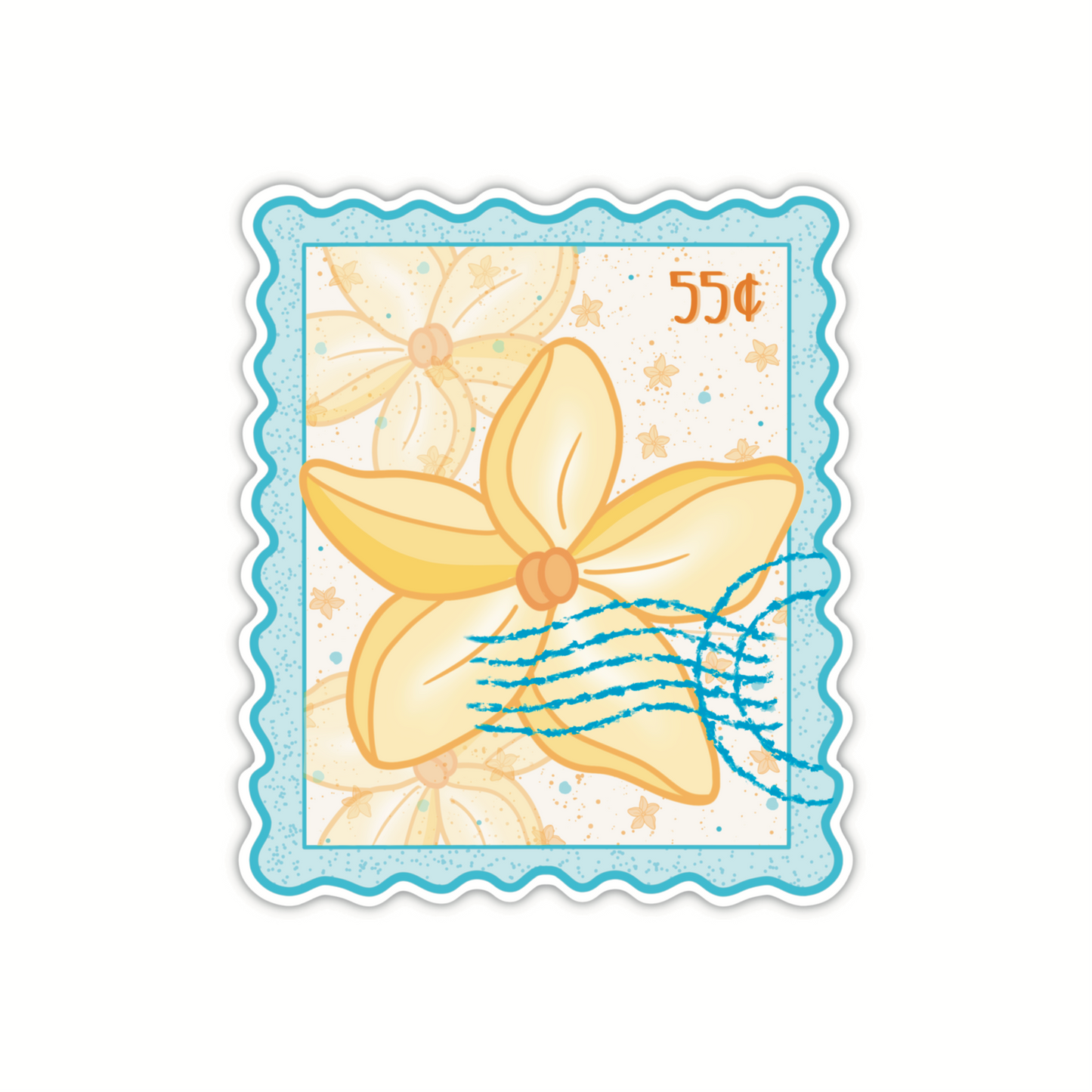 Plumeria Stamp (sticker)