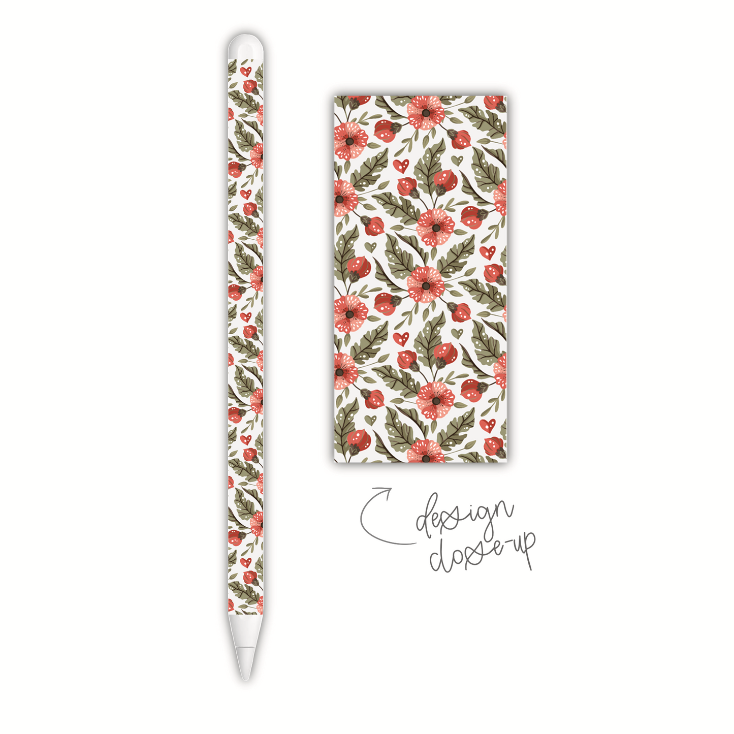 Red Flower Patch (apple pencil skin)